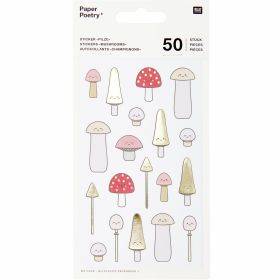 Paper Poetry Sticker Pilze Kawaii 4 Blatt von Rico Design