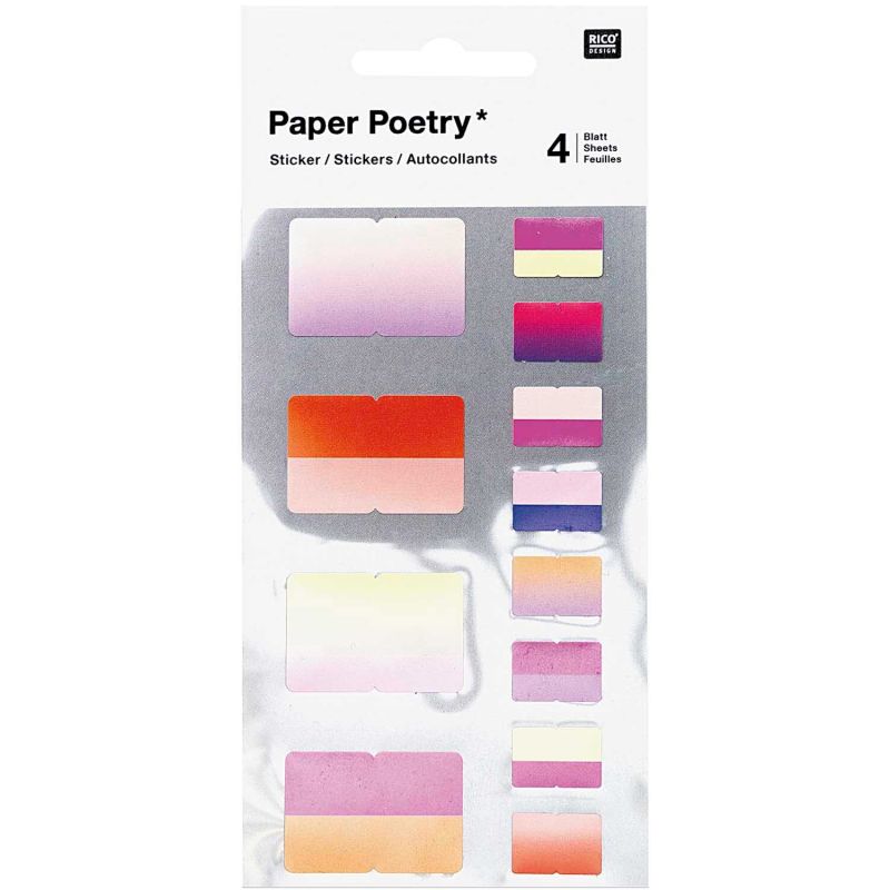 Paper Poetry Sticker Register rosa 48 Stück von Rico Design