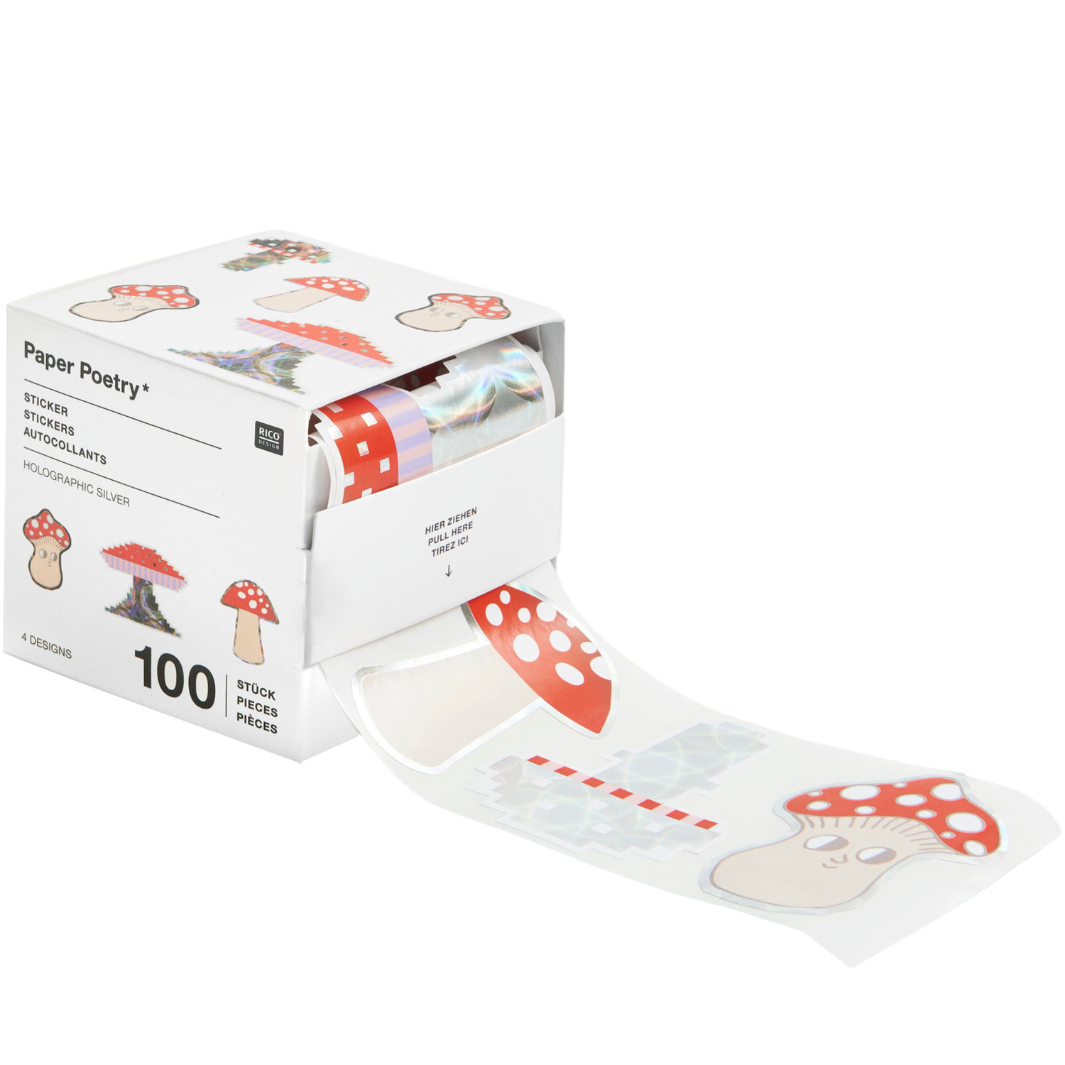 Paper Poetry Sticker Shrooom Big Reds auf der Rolle von Rico Design