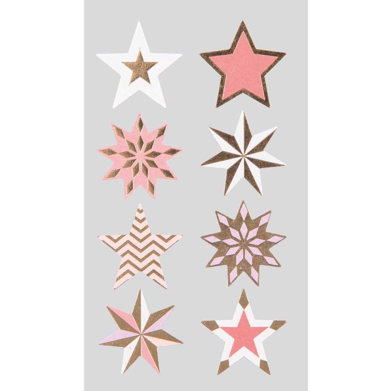 Paper Poetry Sticker Sterne rot-gold 4 Bogen von Rico Design
