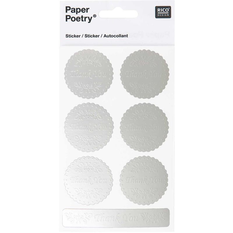 Paper Poetry Sticker Thank you silber Paper Poetry Sticker Thank you silber von Rico Design