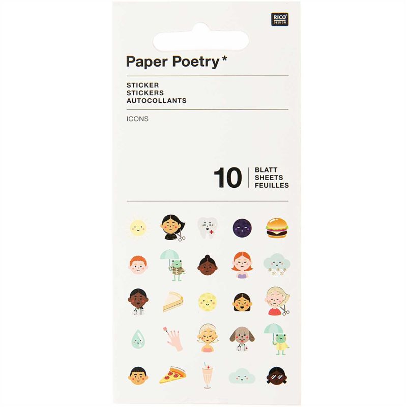 Paper Poetry Stickerbuch Icons 10 Blatt von Rico Design
