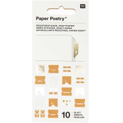 Paper Poetry Stickerbuch Register Kraftpapier 10 Blatt von Rico Design
