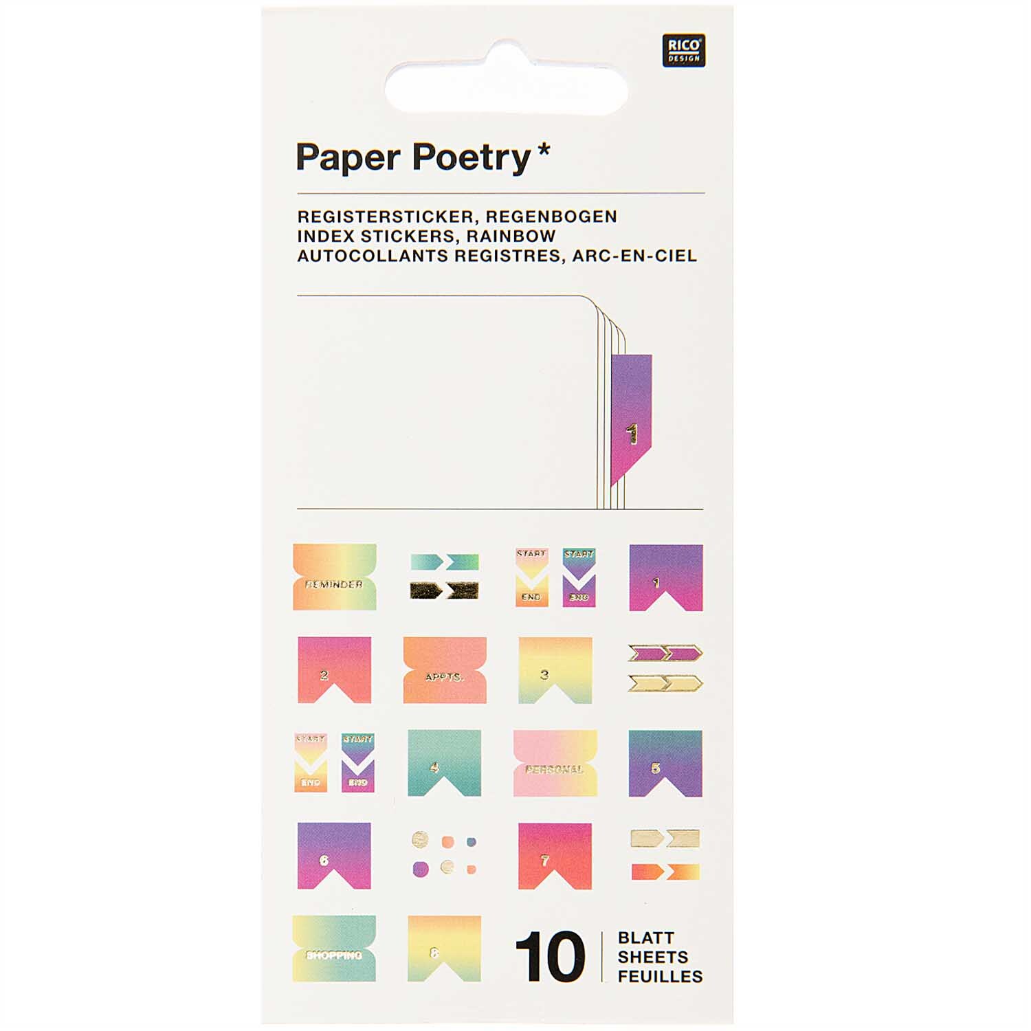 Paper Poetry Stickerbuch Register pastell 10 Blatt Paper Poetry Stickerbuch Register pastell 10 Blatt von Rico Design