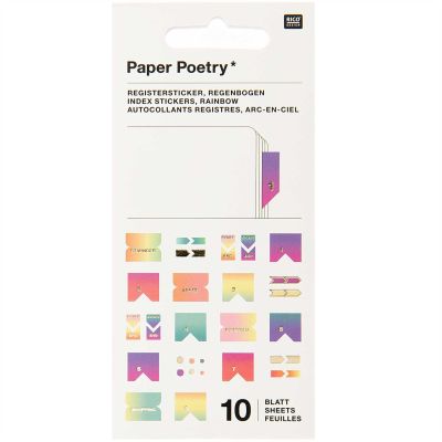 Paper Poetry Stickerbuch Register pastell 10 Blatt von Rico Design
