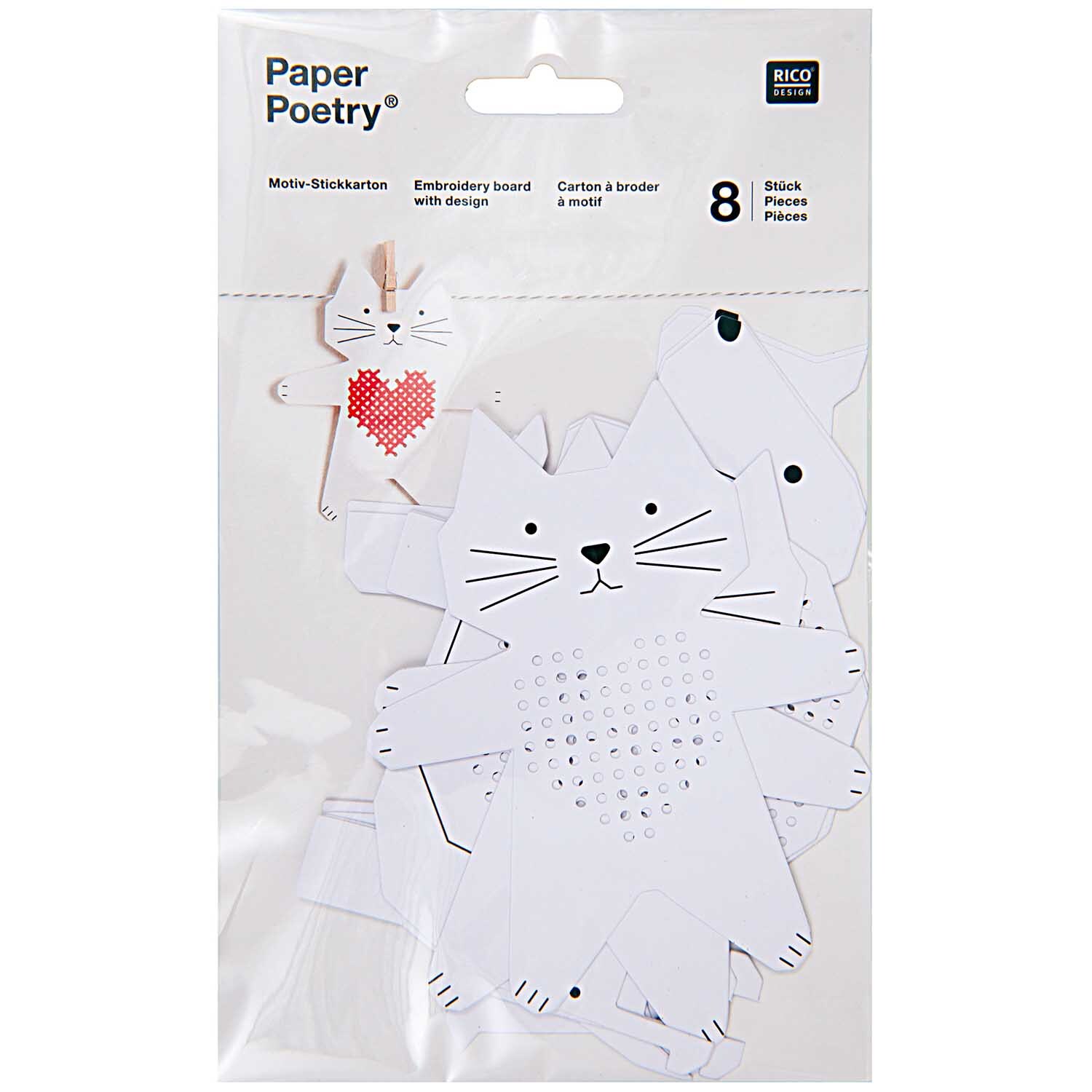 Paper Poetry Stickkarton Hund-Katze-Schnecke-Pferd Paper Poetry Stickkarton Hund-Katze-Schnecke-Pferd von Rico Design
