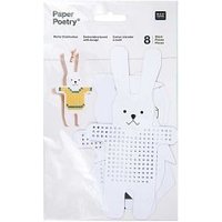 Paper Poetry Stickkarton Pinguin-Bär-Hase-Eule von Rico Design