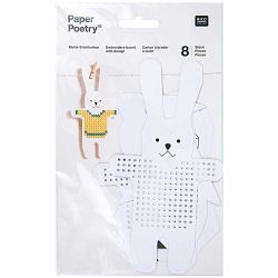 Paper Poetry Stickkarton Pinguin-Bär-Hase-Eule von Rico Design