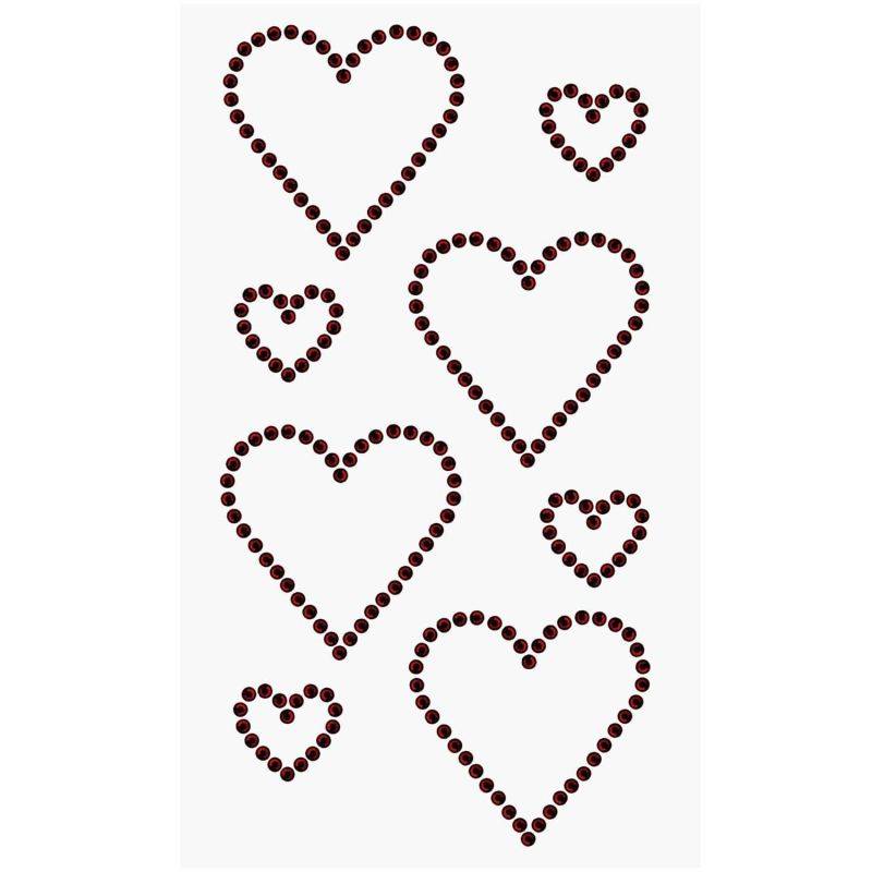 Paper Poetry Strass-Sticker Doppelherzen rot von Rico Design