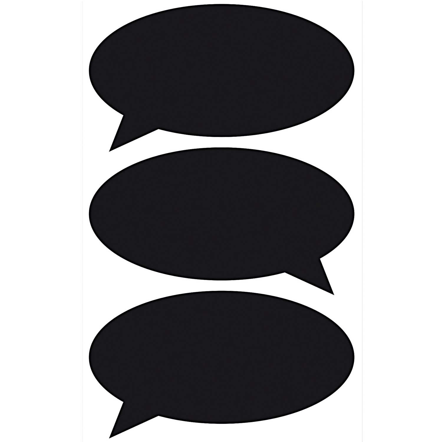 Rico Design Paper Poetry Tafelfolien Sticker Sprechblase schwarz 3 Stück Schwarz von Rico Design