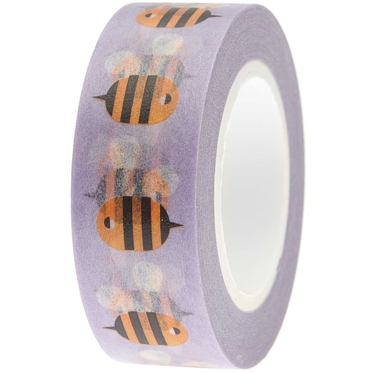 Paper Poetry Tape Bienen lila 15mm 10m von Rico Design