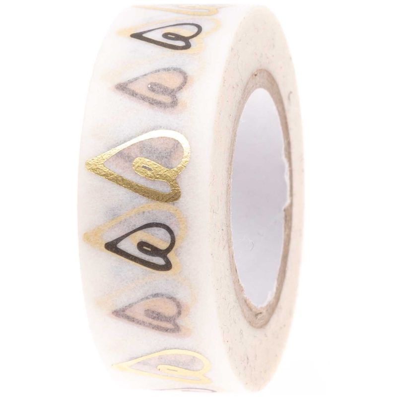 Paper Poetry Tape Herzen puder-gold 1,5cm 10m Paper Poetry Tape Herzen puder-gold 1,5cm 10m von Rico Design