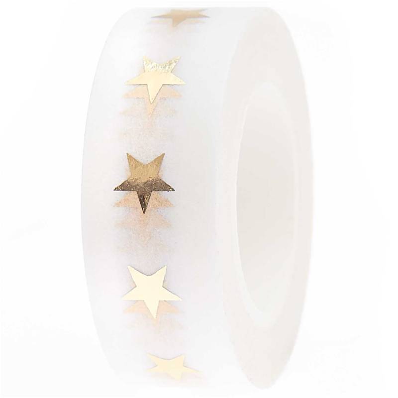 Paper Poetry Tape Sterne weiß-gold 1,5cm 10m Paper Poetry Tape Sterne weiß-gold 1,5cm 10m von Rico Design