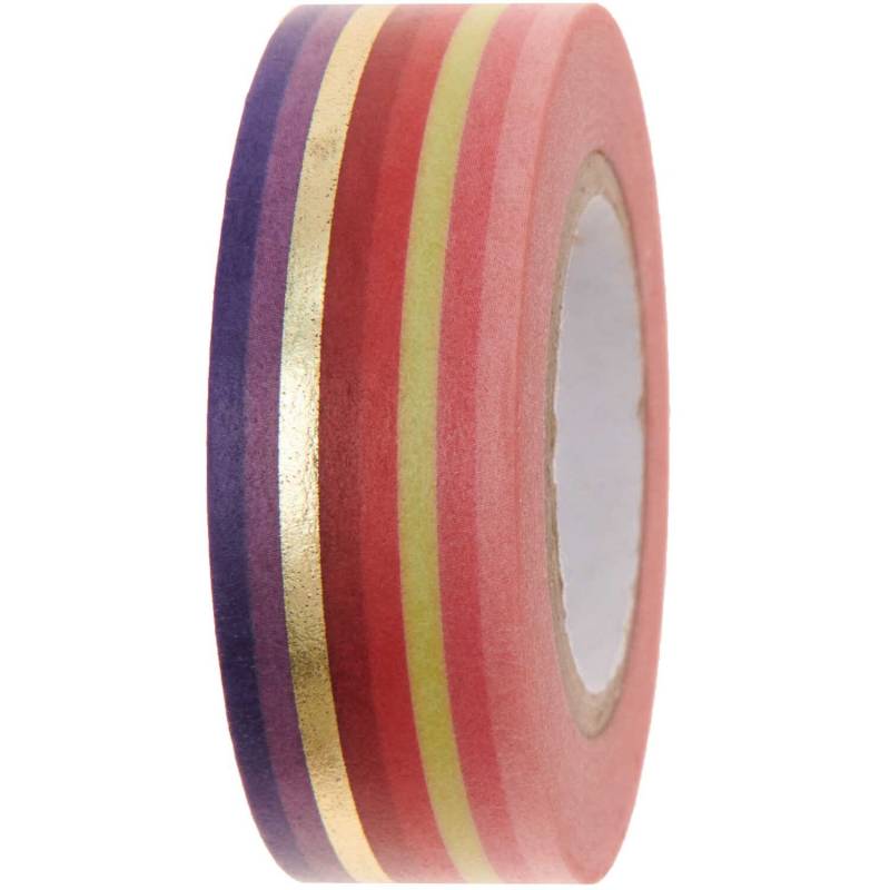 Paper Poetry Tape Streifen rot-gold 1,5cm 10m von Rico Design
