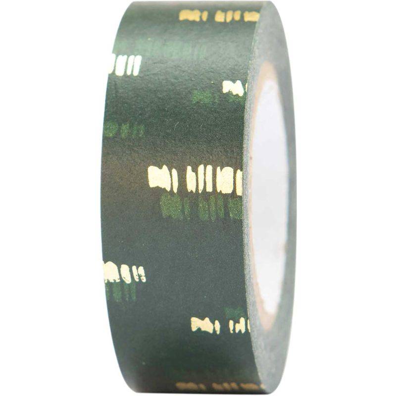 Paper Poetry Tape Struktur grün-gold 1,5cm 10m von Rico Design
