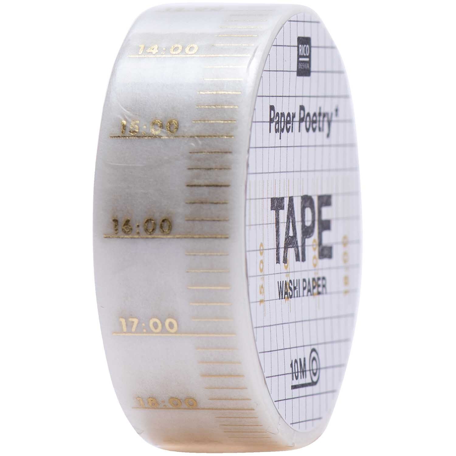 Paper Poetry Tape Uhrzeit weiß-gold 1,5cm 10m Paper Poetry Tape Uhrzeit weiß-gold 1,5cm 10m von Rico Design