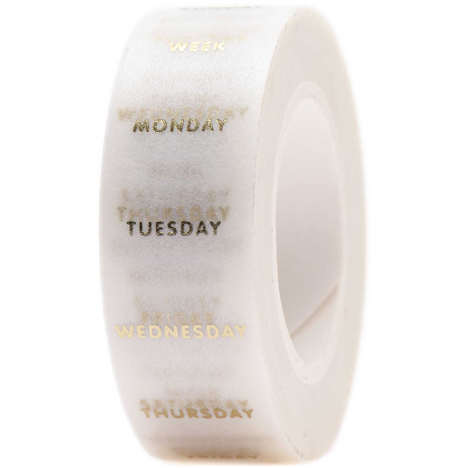 Paper Poetry Tape Wochentage weiß-gold 1,5cm 10m Paper Poetry Tape Wochentage weiß-gold 1,5cm 10m von Rico Design