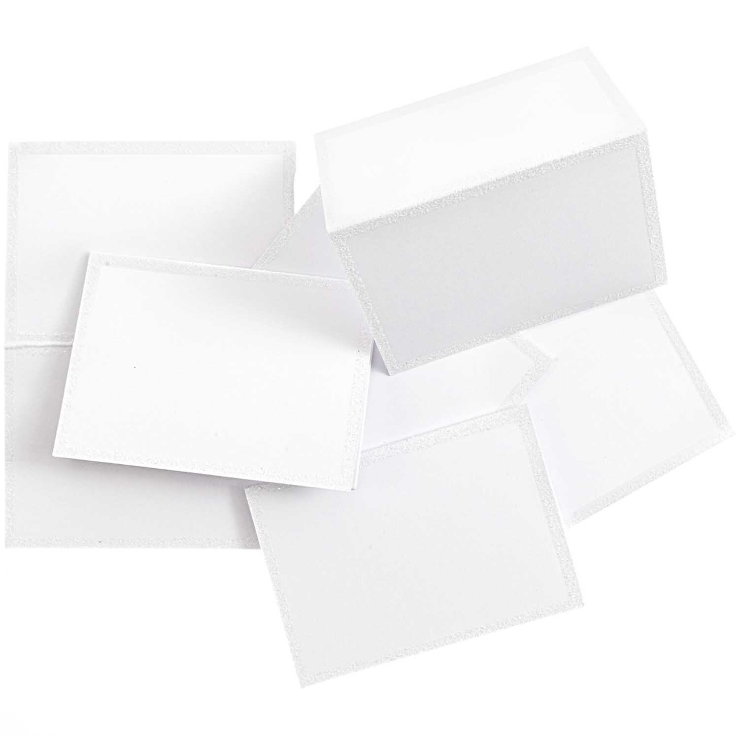 Paper Poetry Tischkarten weiß-glitter 9x12,7cm 6 Stück von Rico Design