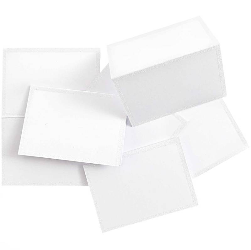 Paper Poetry Tischkarten weiß-glitter 9x12,7cm 6 Stück von Rico Design
