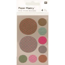 Paper Poetry Washi Sticker gold-silber rund 4 Bogen von Rico Design