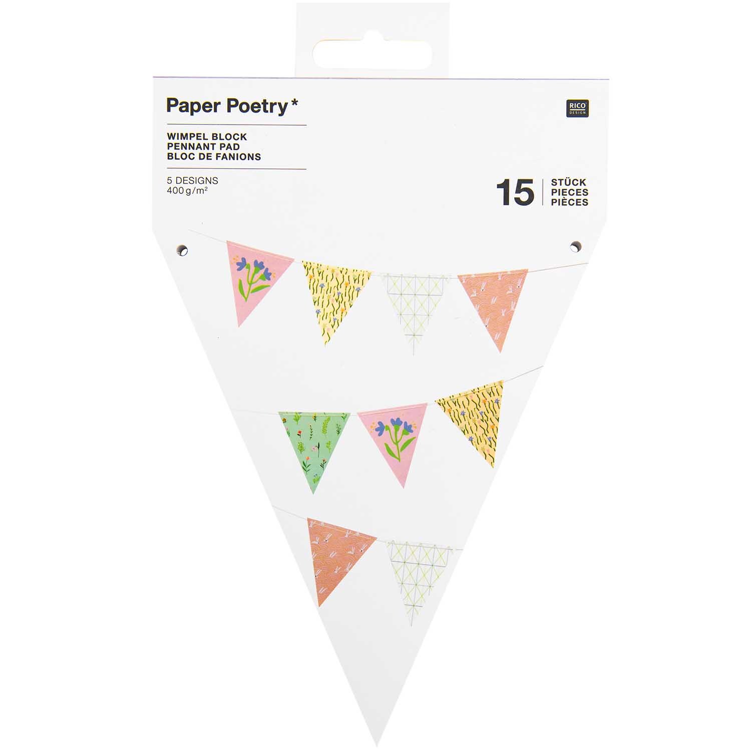 Paper Poetry Wimpel-Block Blumen 13x14,7cm 15 Stück Paper Poetry Wimpel-Block Blumen 13x14,7cm 15 Stück von Rico Design