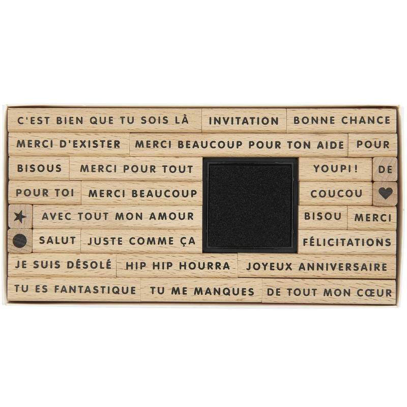 Paper Poetry XL Stempelset Texte Französisch Félicitations von Rico Design