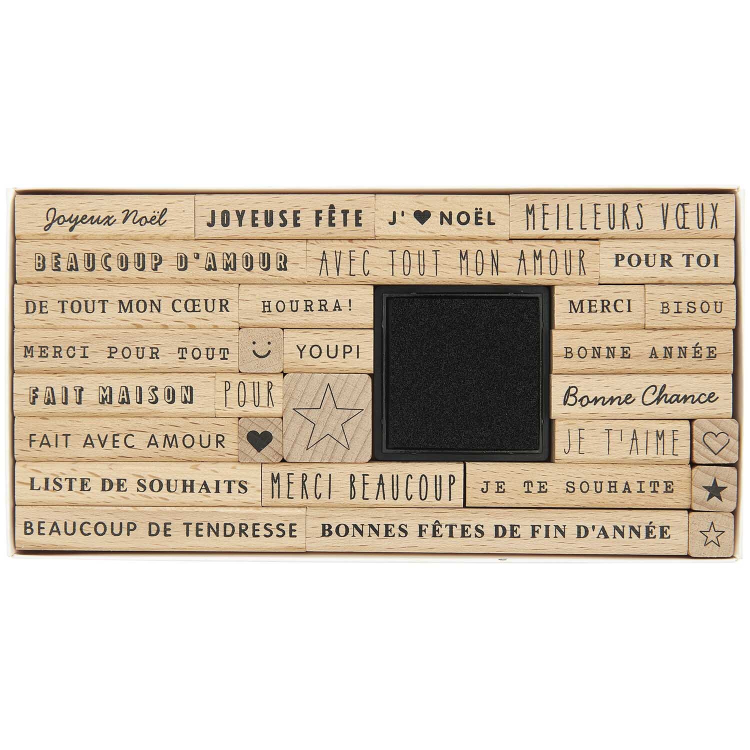 Paper Poetry XL Stempelset Texte Französisch Types von Rico Design