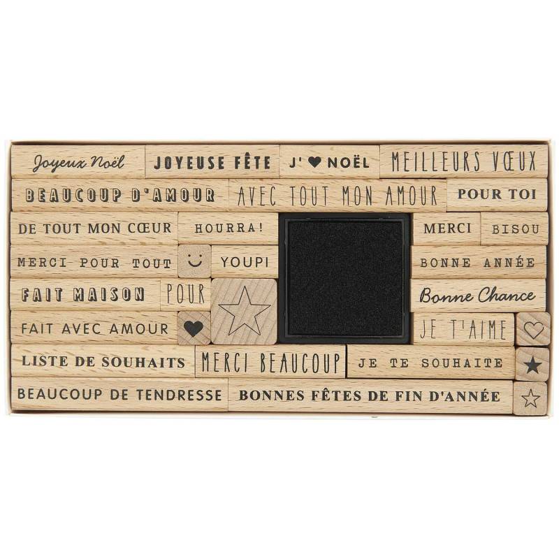 Paper Poetry XL Stempelset Texte Französisch Types von Rico Design