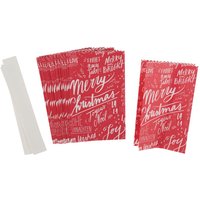 Papiertüten Sterne-Set "Merry Christmas", klein, Rot von Rot