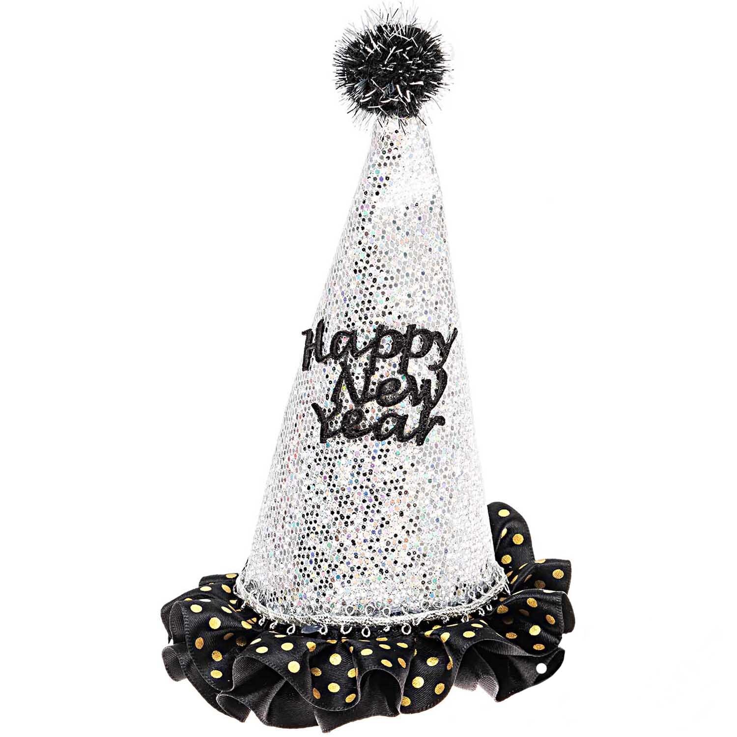 Partyhut Happy New Year irisierend 11x11x19cm von Rico Design