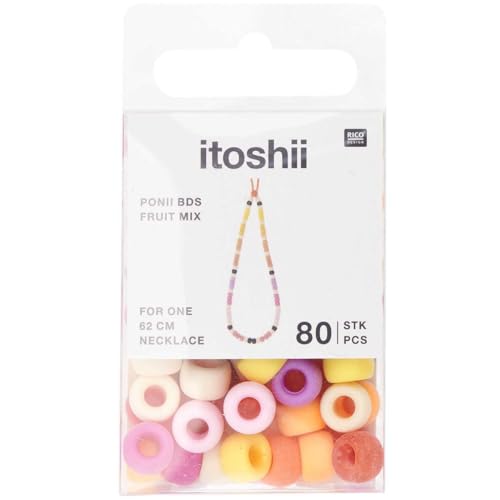 Pony Perlen – Mix Fruit – 9 x 6 mm – 80 Stück Pony Perlen – Mix Fruit – 9 x 6 mm – 80 Stück von Rico Design