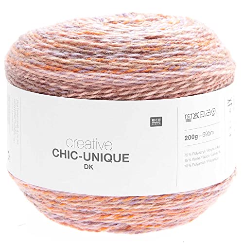 Rico Chic Unique Dk Bobbel Farbverlaufswolle zum Stricken oder Häkeln (02 powder) von Rico Design