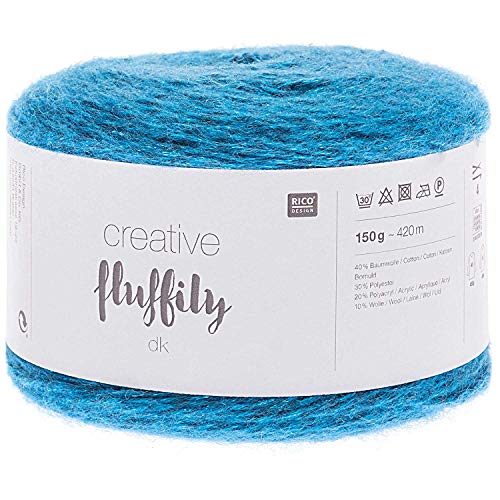 Rico Creative Bobbel mit Glitzer, Fluffily dk Farbe 006, 150g Wolle mit Glitzerfaden, ca. 420m Glitzergarn zum Stricken oder Häkeln von Universal Yarn