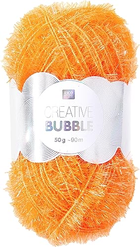 Rico Creative Bubble 50g Stricken Wolle Strick Schwäme häckeln Neon-Apricot von Rico Design