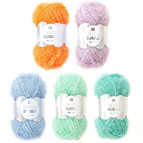Rico Creative Bubble Schwammgarn 100% Polyester | günstig im 5er Pack kaufen | 5x50g Spülschwamm Garn Set zum Häkeln & Stricken Rico Creative Bubble Schwammgarn 100% Polyester | günstig im 5er Pack kaufen | 5x50g Spülschwamm Garn Set zum Häkeln & Stricken von Rico Design