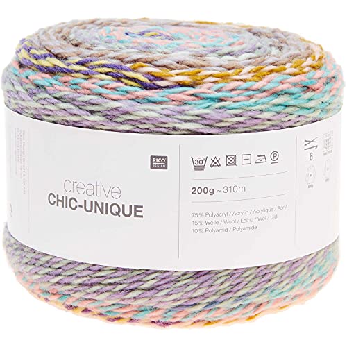 Rico Creative Chic-Unique #10, Farbverlaufswolle zum Häkeln oder Stricken, Bobbel Wolle Farbverlauf von Rico Design