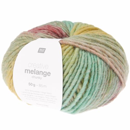 Rico Creative Melange Chunky, dicke Farbverlaufswolle Nadelstärke 6-7 mm zum Stricken oder Häkeln (080 fresh spinr) von Rico Design