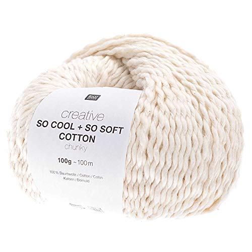 Rico Creative So Cool + So Soft Cotton Chunky 001 creme, dickes Baumwollgarn von Rico Design