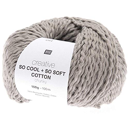 Rico Creative So Cool + So Soft Cotton Chunky 011 grau, dickes Baumwollgarn zum Stricken oder Häkeln von Rico Design
