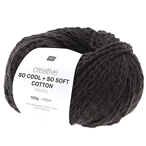Rico Creative So Cool + So Soft Cotton Chunky 012 black, dickes Baumwollgarn zum Stricken oder Häkeln Rico Creative So Cool + So Soft Cotton Chunky 012 black, dickes Baumwollgarn zum Stricken oder Häkeln von Rico Design