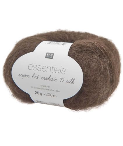 Rico Design / theofeel Essentials Super Kid Mohair loves Silk, Fb. 52 taupe, Lacegarn aus Super Kid Mohair & Seide zum Stricken und Häkeln, Lacewolle Nadelstärke 4,5 mm Rico Design / theofeel Essentials Super Kid Mohair loves Silk, Fb. 52 taupe, Lacegarn aus Super Kid Mohair & Seide zum Stricken und Häkeln, Lacewolle Nadelstärke 4,5 mm von Rico Design