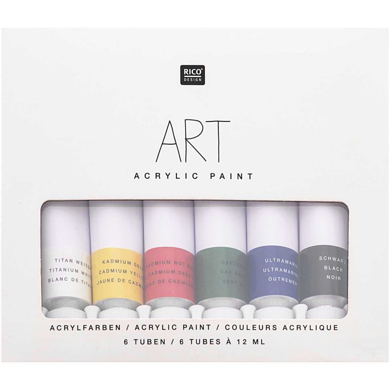 ART Künstler Acrylfarben-Set Basic 6x12ml von Rico Design