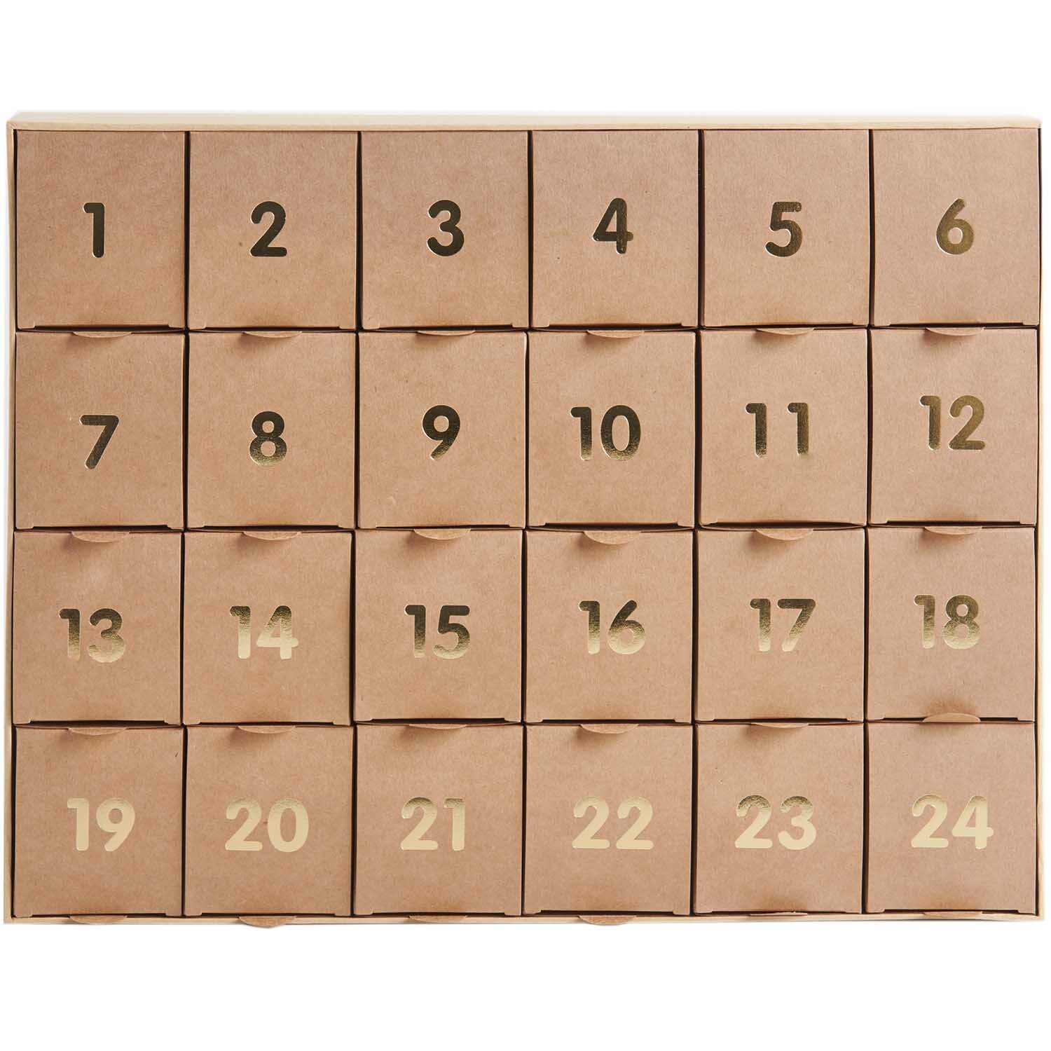 Rico Design Adventskalender zum Befüllen 36,5x29x6cm Kraftpapier-Gold von Rico Design