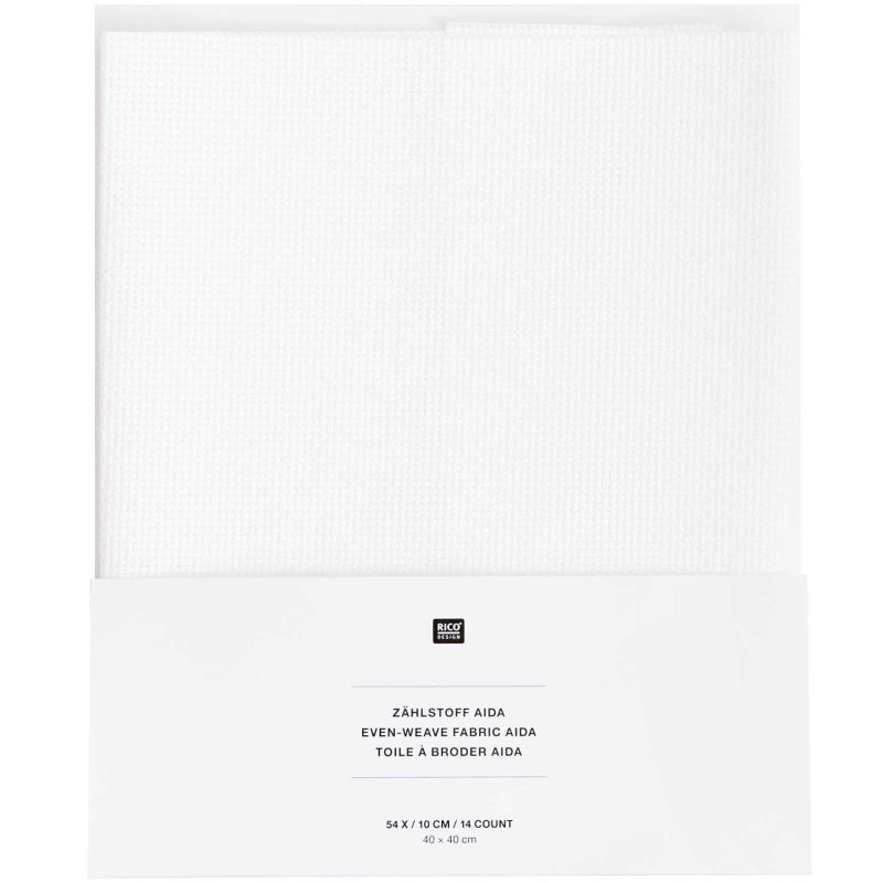 Zählstoff Aida weiß 5,4 Stiche/cm 40x40cm von Rico Design