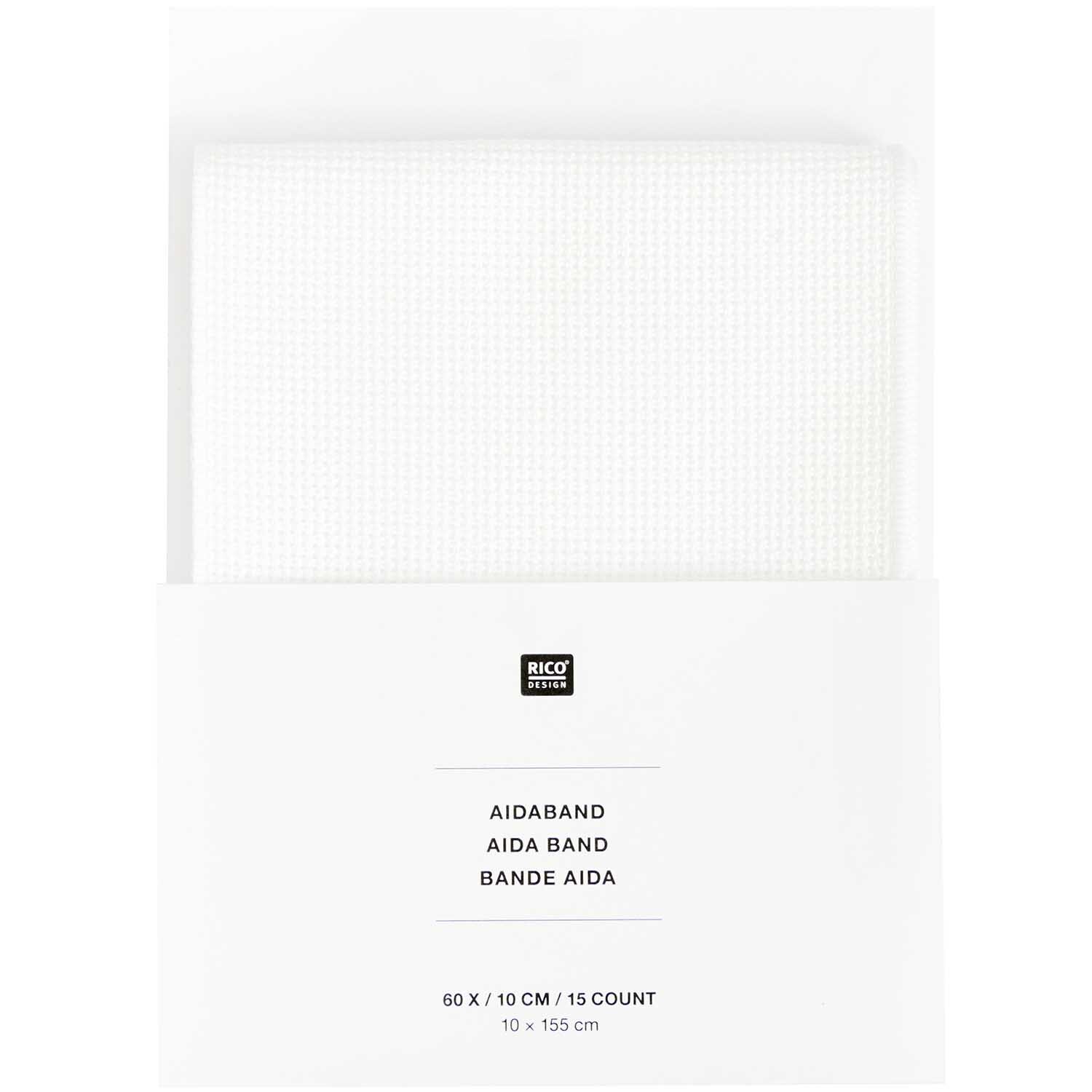 Aidaband weiß 6 Stiche/cm 10x155cm von Rico Design