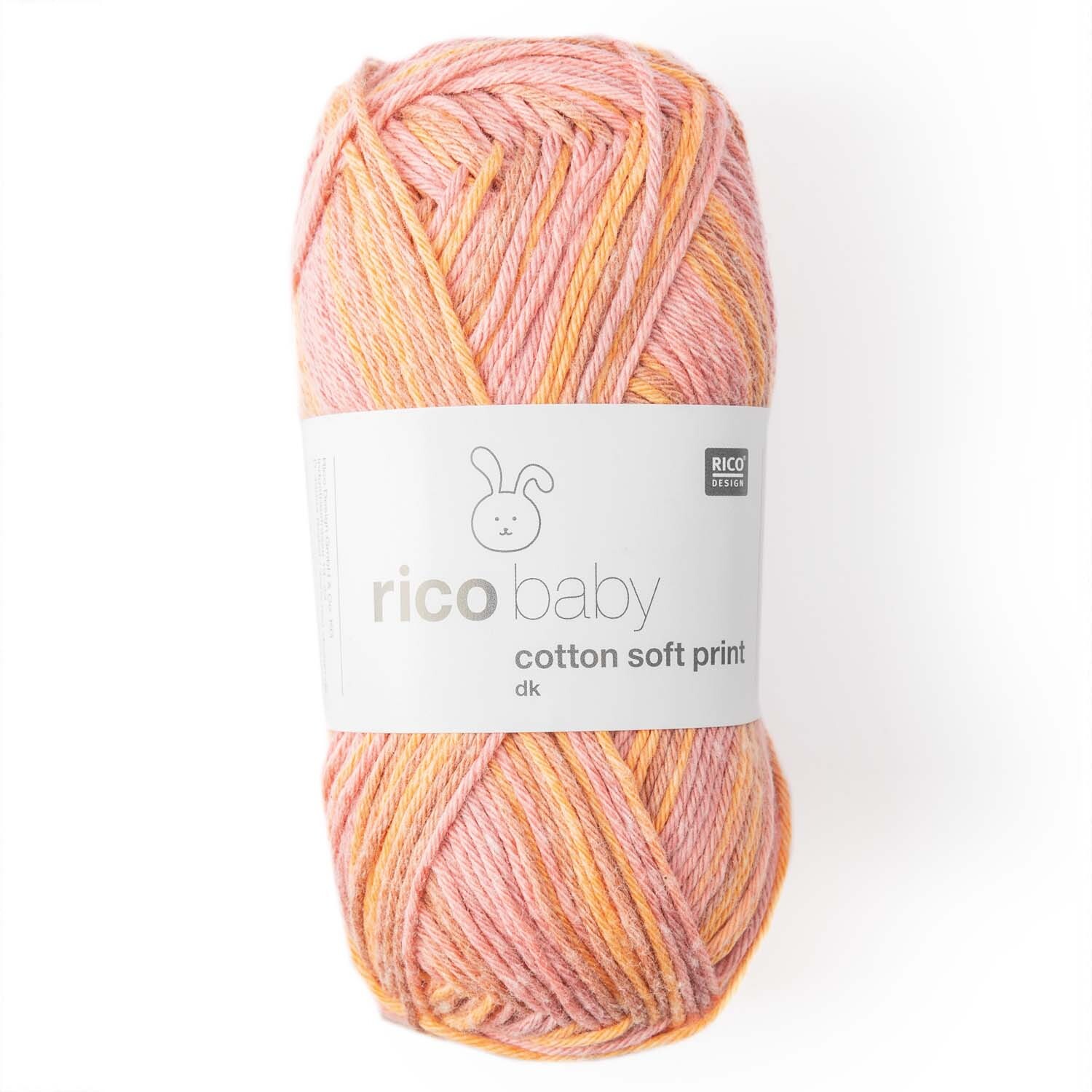Rico Design Rico Baby Cotton Soft Print dk Orange-Rosa von Rico Design