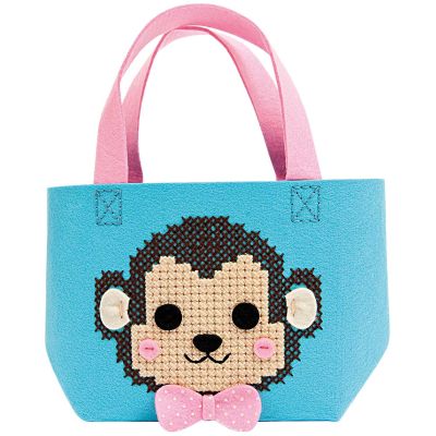 Bastelset Kindertasche Affe türkis 16,5x16x11cm von Rico Design