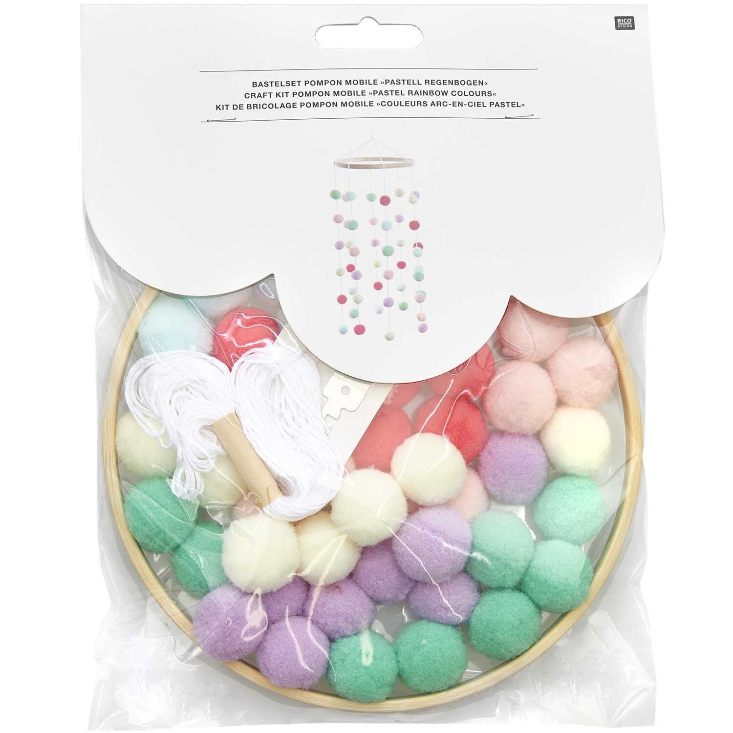 Bastelset Pompon Mobile pastell Bastelset Pompon Mobile pastell von Rico Design