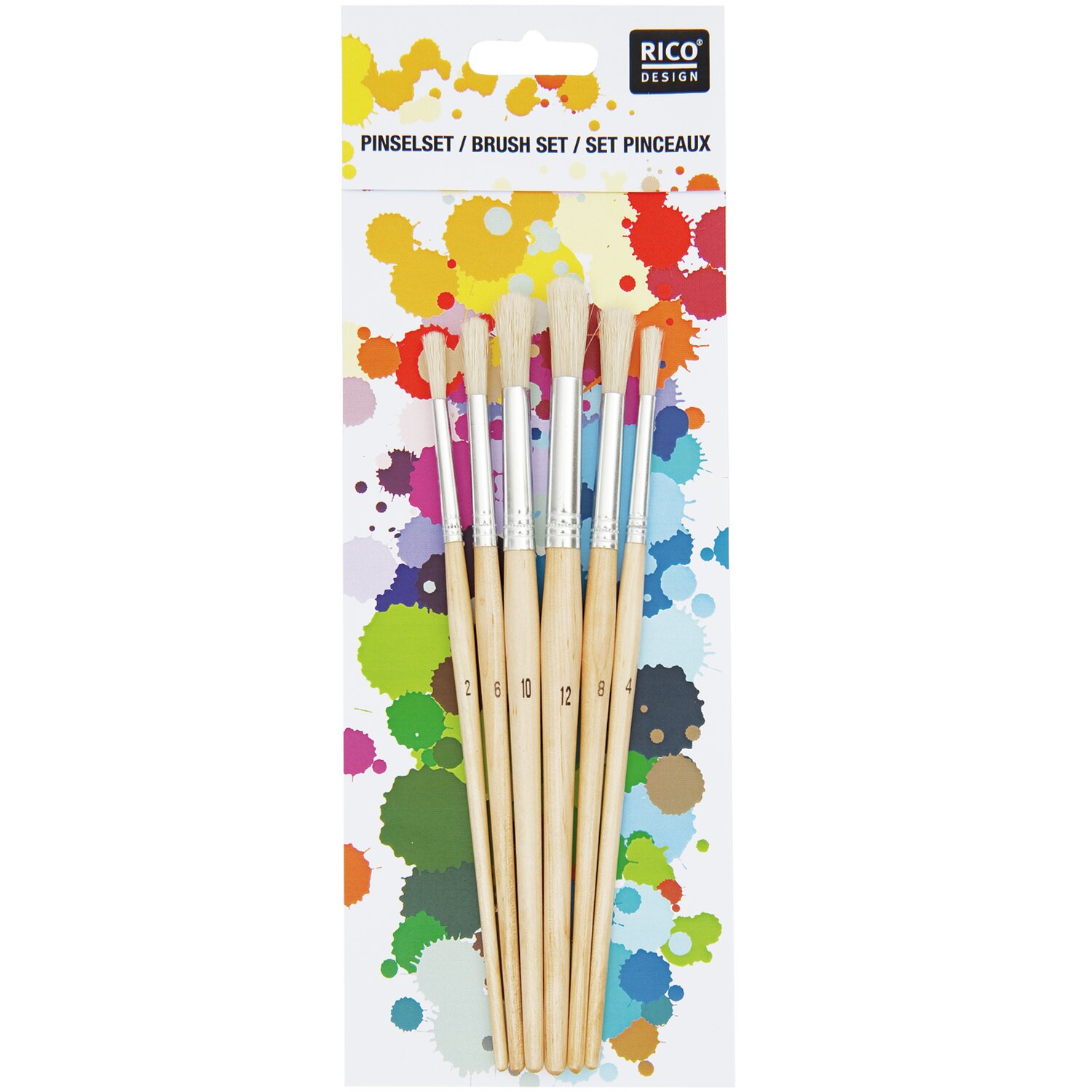 Borstenpinsel rund 6er Set No. 2 von Rico Design