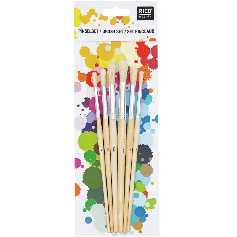 Borstenpinsel rund 6er Set No. 2 von Rico Design
